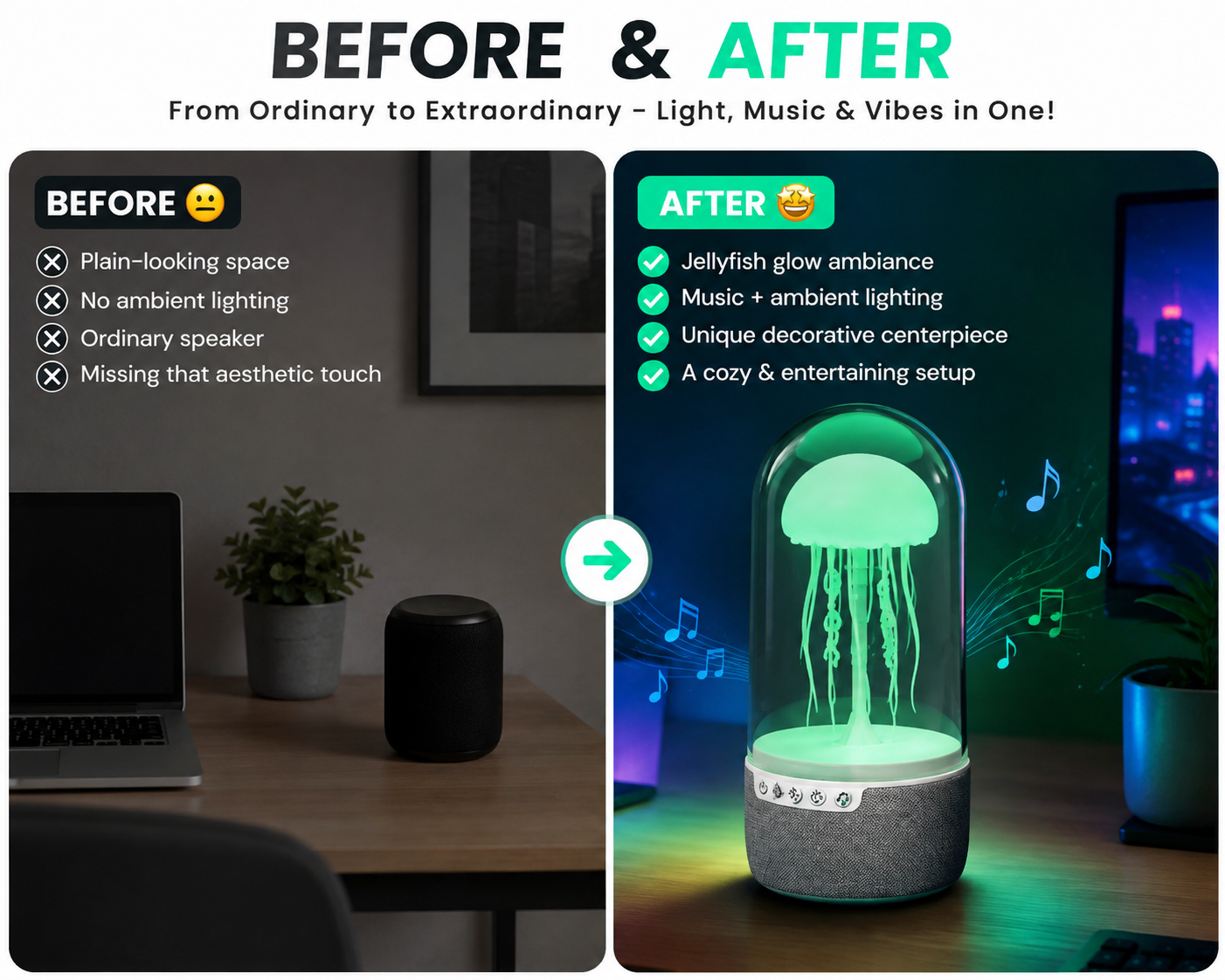 ✨ Jellyfish Glow Bluetooth Speaker – Light Up Your Space